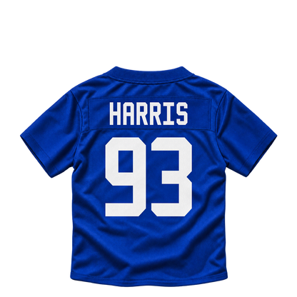 New York Giants jersey keychain — Shelby Harris #93. Exact saved player artwork preview.