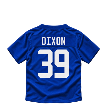 New York Giants jersey keychain — Thaddeus Dixon #39. Exact saved player artwork preview.