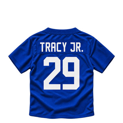 New York Giants jersey keychain — Tyrone Tracy Jr. #29. Exact saved player artwork preview.
