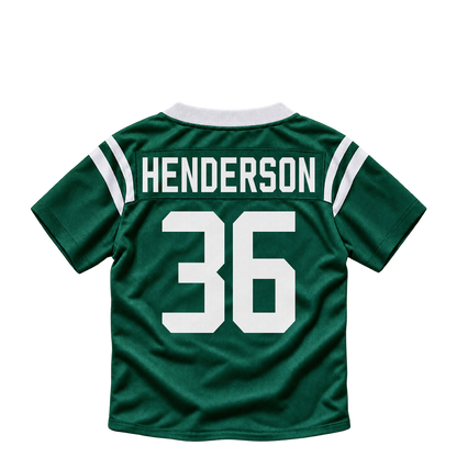New York Jets jersey keychain — Al-Jay Henderson #36. Exact saved player artwork preview.