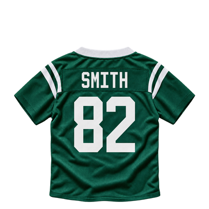 New York Jets jersey keychain — Arian Smith #82. Exact saved player artwork preview.