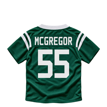 New York Jets jersey keychain — Braiden McGregor #55. Exact saved player artwork preview.