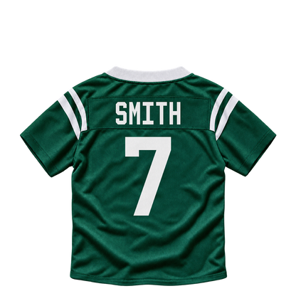 New York Jets jersey keychain — Geno Smith #7. Exact saved player artwork preview.