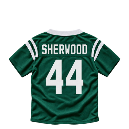 New York Jets jersey keychain — Jamien Sherwood #44. Exact saved player artwork preview.