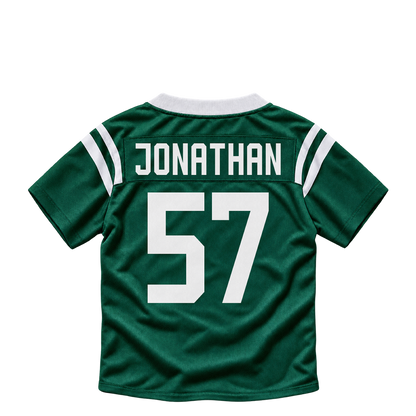 New York Jets jersey keychain — Kingsley Jonathan #57. Exact saved player artwork preview.
