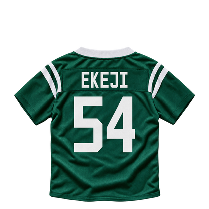 New York Jets jersey keychain — Paschal Ekeji #54. Exact saved player artwork preview.