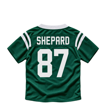 New York Jets jersey keychain — Sterling Shepard #87. Exact saved player artwork preview.