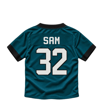 Philadelphia Eagles jersey keychain — Andre' Sam #32. Exact saved player artwork preview.