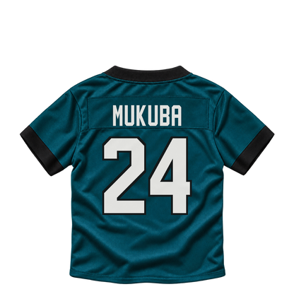 Philadelphia Eagles jersey keychain — Andrew Mukuba #24. Exact saved player artwork preview.