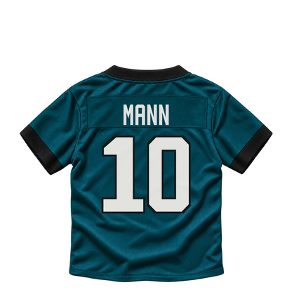 Philadelphia Eagles jersey keychain — Braden Mann #10. Exact saved player artwork preview.