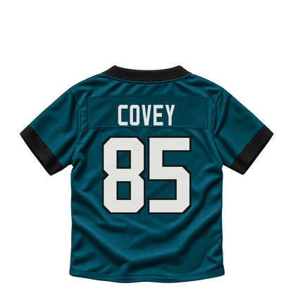 Philadelphia Eagles jersey keychain — Britain Covey #85. Exact saved player artwork preview.