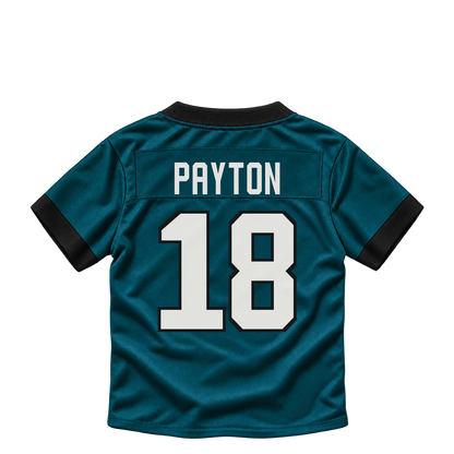 Philadelphia Eagles jersey keychain — Cole Payton #18. Exact saved player artwork preview.