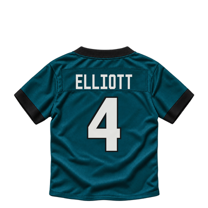 Philadelphia Eagles jersey keychain — Jake Elliott #4. Exact saved player artwork preview.