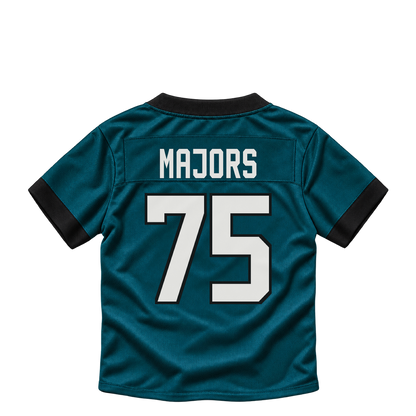 Philadelphia Eagles jersey keychain — Jake Majors #75. Exact saved player artwork preview.