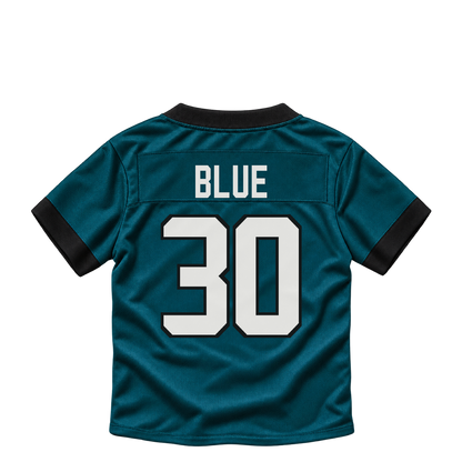 Philadelphia Eagles jersey keychain — Jaydon Blue #30. Exact saved player artwork preview.