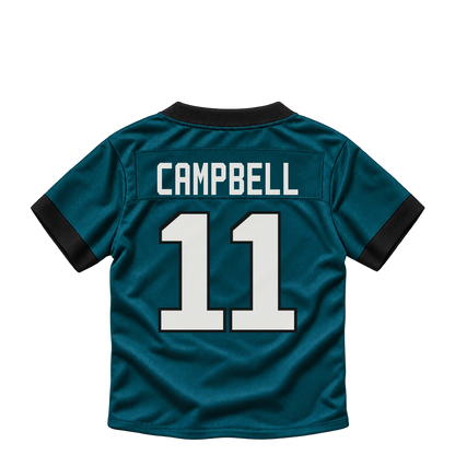 Philadelphia Eagles jersey keychain — Jihaad Campbell #11. Exact saved player artwork preview.