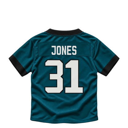 Philadelphia Eagles jersey keychain — Jonathan Jones #31. Exact saved player artwork preview.