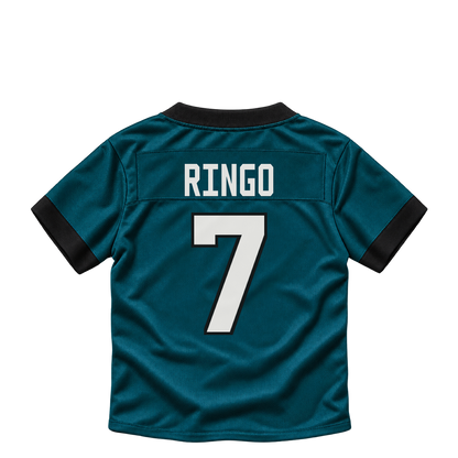 Philadelphia Eagles jersey keychain — Kelee Ringo #7. Exact saved player artwork preview.