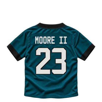 Philadelphia Eagles jersey keychain — Kenny Moore II #23. Exact saved player artwork preview.