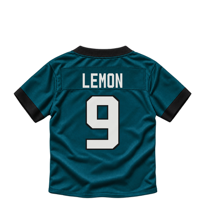 Philadelphia Eagles jersey keychain — Makai Lemon #9. Exact saved player artwork preview.