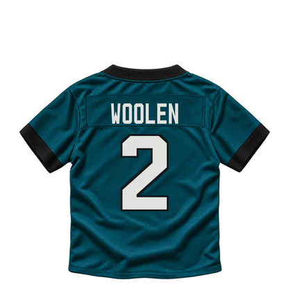 Philadelphia Eagles jersey keychain — Riq Woolen #2. Exact saved player artwork preview.