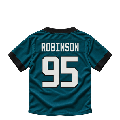 Philadelphia Eagles jersey keychain — Ty Robinson #95. Exact saved player artwork preview.
