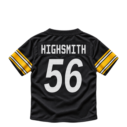 Pittsburgh Steelers jersey keychain — Alex Highsmith #56. Exact saved player artwork preview.