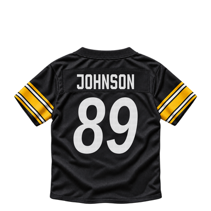 Pittsburgh Steelers jersey keychain — Brandon Johnson #89. Exact saved player artwork preview.
