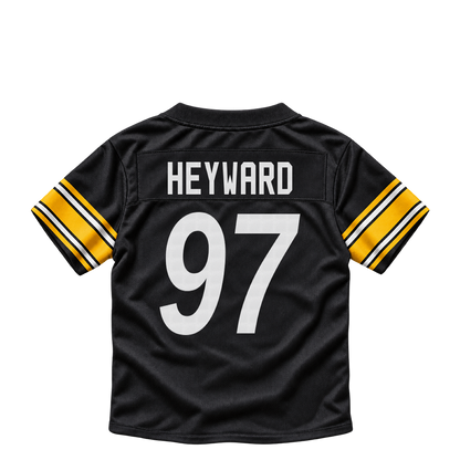 Pittsburgh Steelers jersey keychain — Cameron Heyward #97. Exact saved player artwork preview.