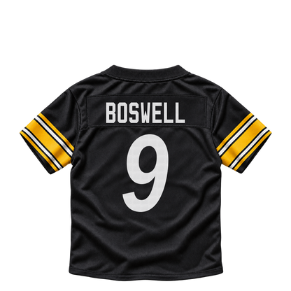 Pittsburgh Steelers jersey keychain — Chris Boswell #9. Exact saved player artwork preview.