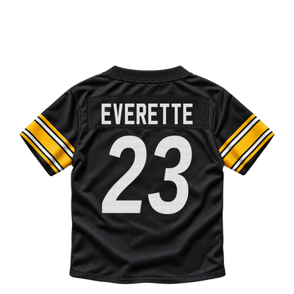 Pittsburgh Steelers jersey keychain — Daylen Everette #23. Exact saved player artwork preview.