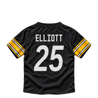 Pittsburgh Steelers jersey keychain — DeShon Elliott #25. Exact saved player artwork preview.