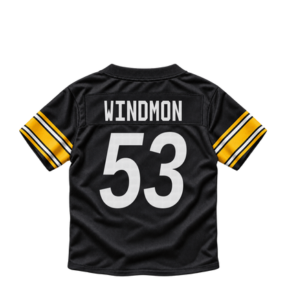 Pittsburgh Steelers jersey keychain — Jacoby Windmon #53. Exact saved player artwork preview.