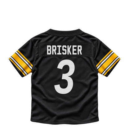 Pittsburgh Steelers jersey keychain — Jaquan Brisker #3. Exact saved player artwork preview.