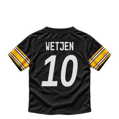 Pittsburgh Steelers jersey keychain — Kaden Wetjen #10. Exact saved player artwork preview.