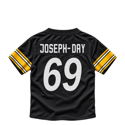 Pittsburgh Steelers jersey keychain — Sebastian Joseph-Day #69. Exact saved player artwork preview.