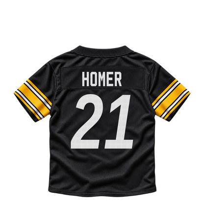 Pittsburgh Steelers jersey keychain — Travis Homer #21. Exact saved player artwork preview.