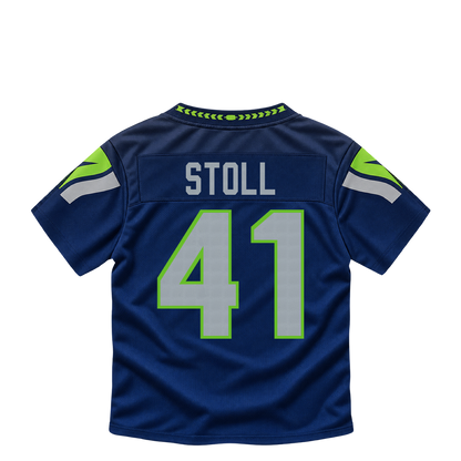Seattle Seahawks jersey keychain — Chris Stoll #41. Exact saved player artwork preview.