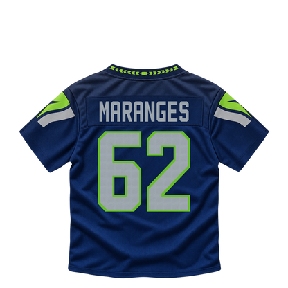 Seattle Seahawks jersey keychain — Federico Maranges #62. Exact saved player artwork preview.