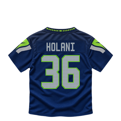 Seattle Seahawks jersey keychain — George Holani #36. Exact saved player artwork preview.