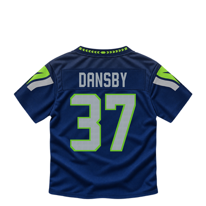 Seattle Seahawks jersey keychain — Michael Dansby #37. Exact saved player artwork preview.