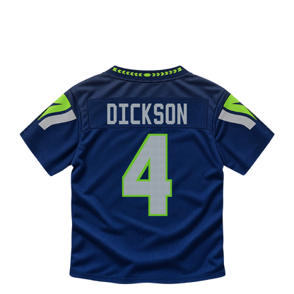 Seattle Seahawks jersey keychain — Michael Dickson #4. Exact saved player artwork preview.