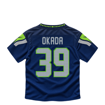 Seattle Seahawks jersey keychain — Ty Okada #39. Exact saved player artwork preview.