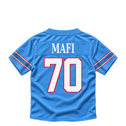 Tennessee Titans jersey keychain — Atonio Mafi #70. Exact saved player artwork preview.
