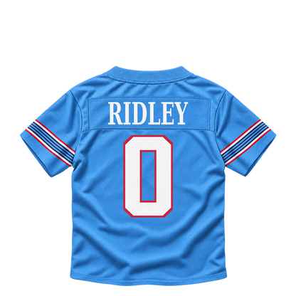 Tennessee Titans jersey keychain — Calvin Ridley #0. Exact saved player artwork preview.