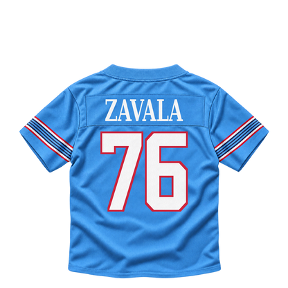 Tennessee Titans jersey keychain — Chandler Zavala #76. Exact saved player artwork preview.