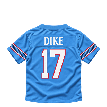Tennessee Titans jersey keychain — Chimere Dike #17. Exact saved player artwork preview.