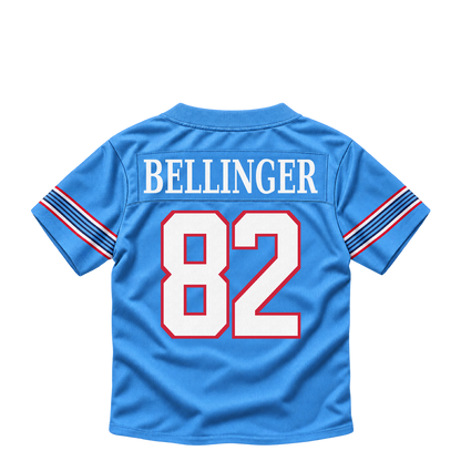 Tennessee Titans jersey keychain — Daniel Bellinger #82. Exact saved player artwork preview.