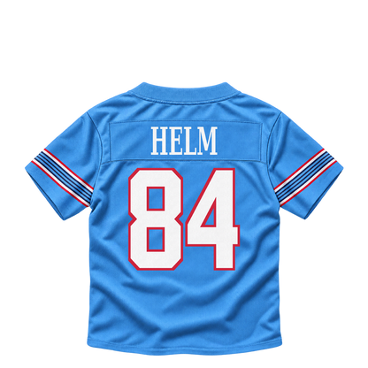 Tennessee Titans jersey keychain — Gunnar Helm #84. Exact saved player artwork preview.