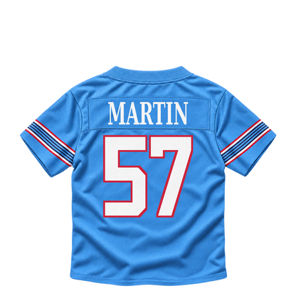 Tennessee Titans jersey keychain — Jacob Martin #57. Exact saved player artwork preview.